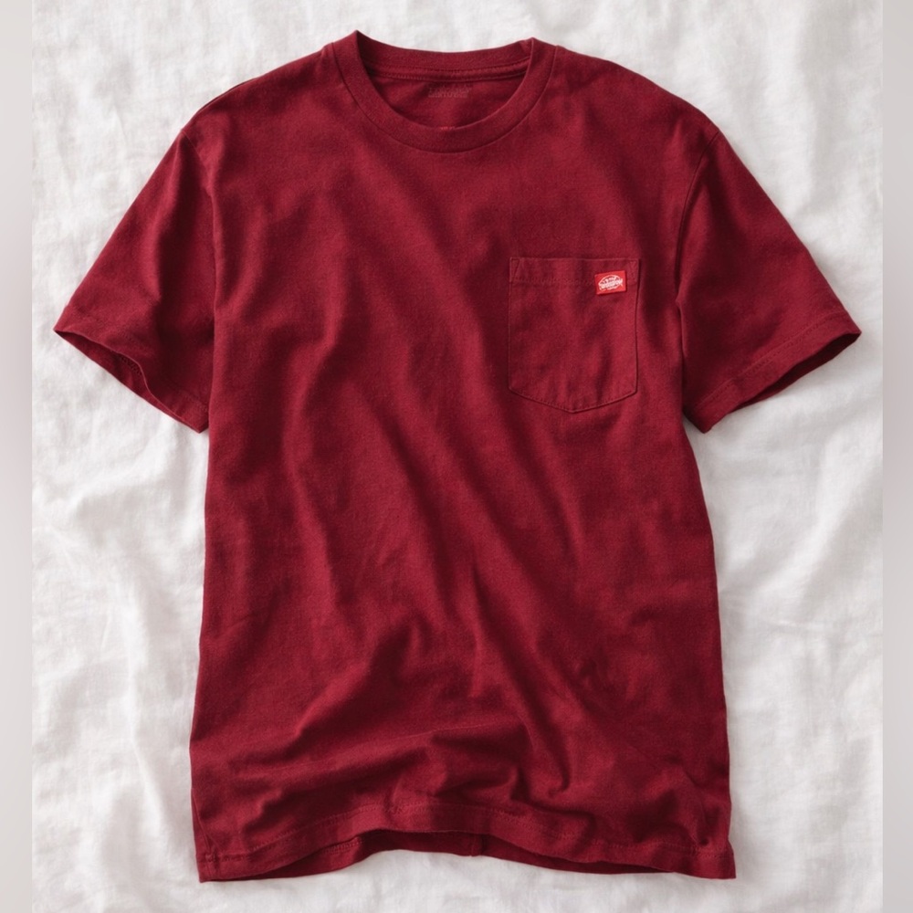 Dickies Burgundy Pocket Tee Mens M Workwear Cotton Shirt NWOT